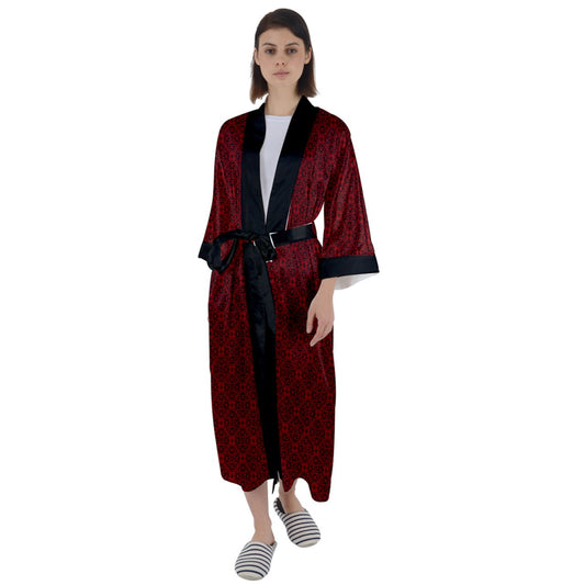 Vampblossom Maxi Satin Robe