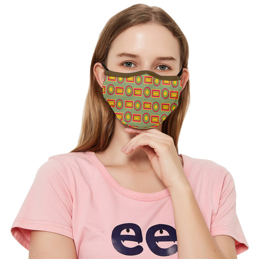 Circle Circle Dot Dot Fitted Cloth Face Mask (Adult)