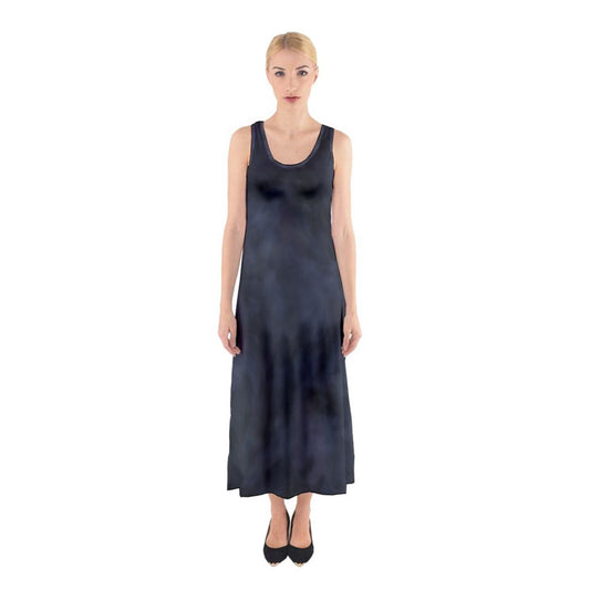 Smokey Blue Tie Dye Sleeveless Maxi Underdress