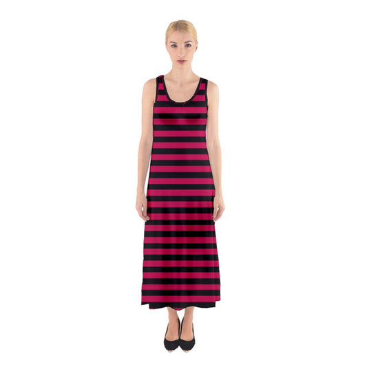 cherry red stripes Sleeveless Maxi Underdress