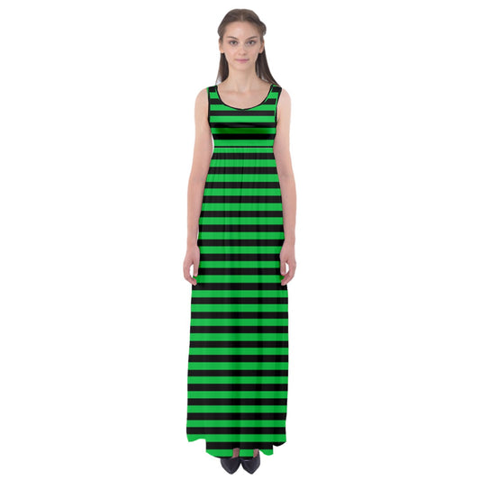 goblin green stripes Empire Waist Maxi Underdress