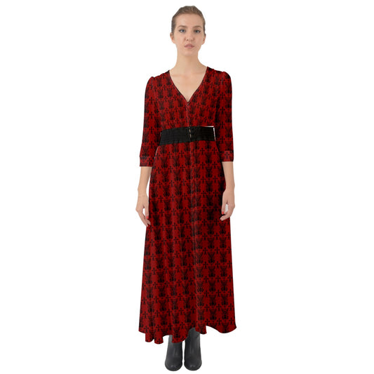 Vampweed Belted Button Up Boho Maxi Dress