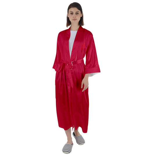 Chilli Red Maxi Satin Robe