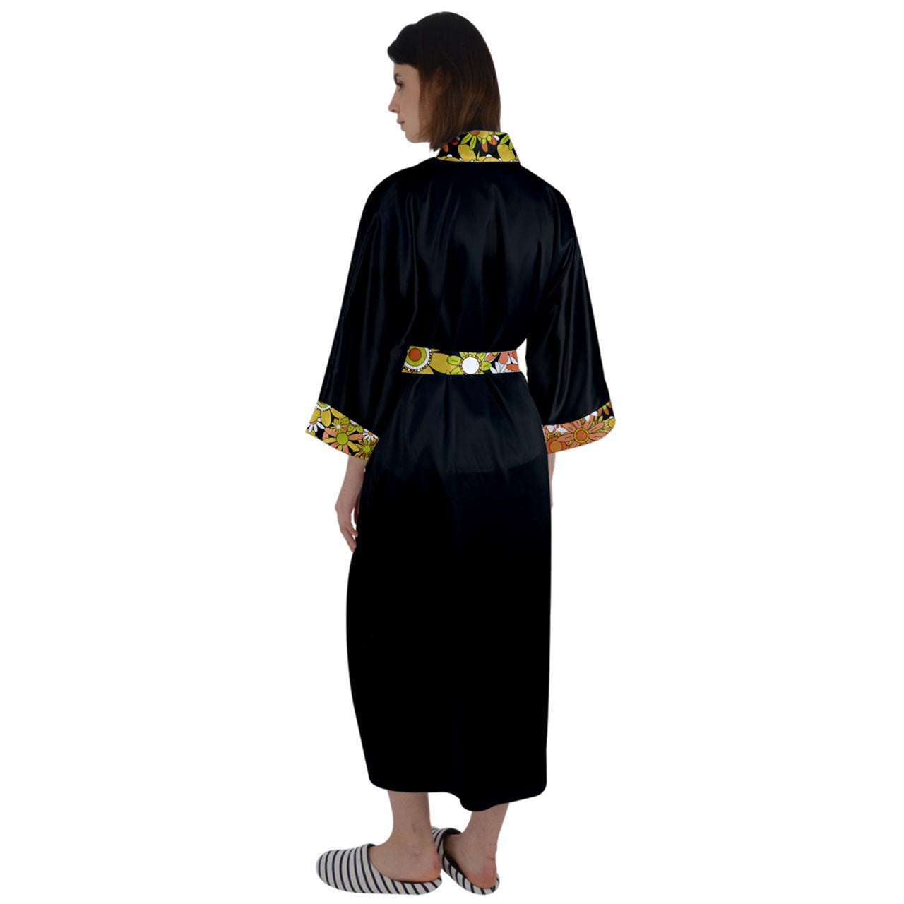 Sweet Charcoal Maxi Satin Robe