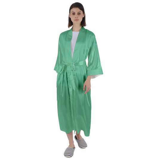Mint Milk Maxi Satin Robe