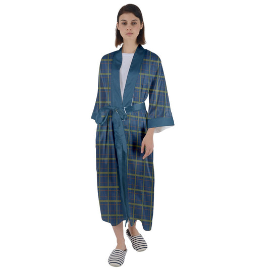 Backseat Blue Maxi Satin Robe