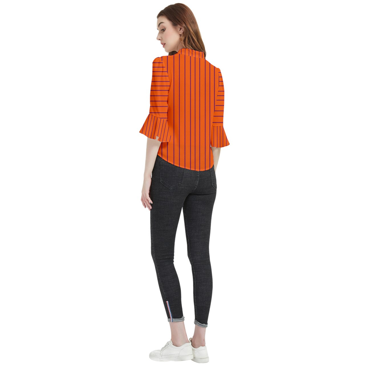 Angel's Stripes Horn Sleeve Blouse