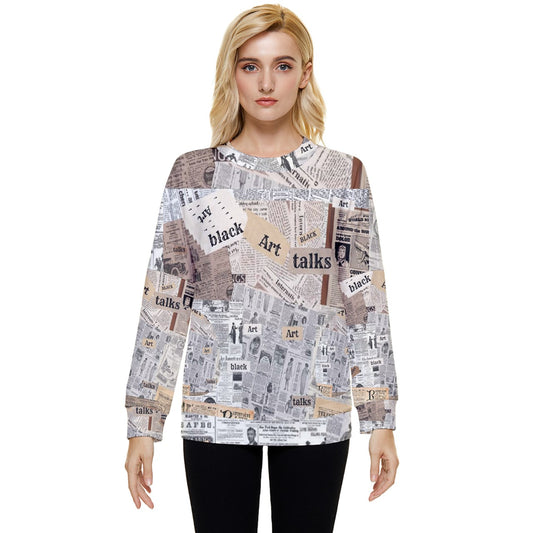 Black Art Talks Newsprint Hidden Pocket Sweatshirt