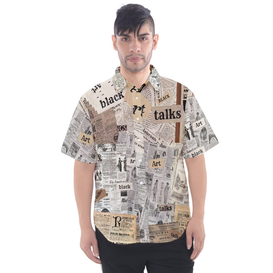 Black Art Talks Newsprint Short Sleeve Shirt