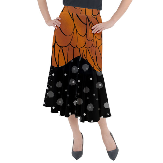 Monarch Butterfly Midi Mermaid Skirt