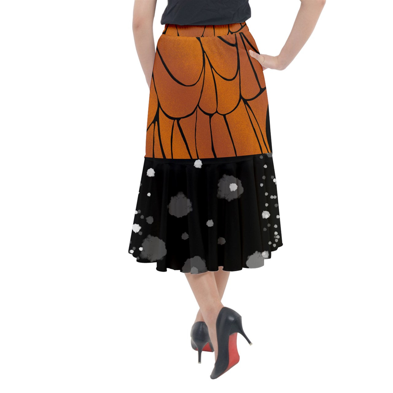 Monarch Butterfly Midi Mermaid Skirt