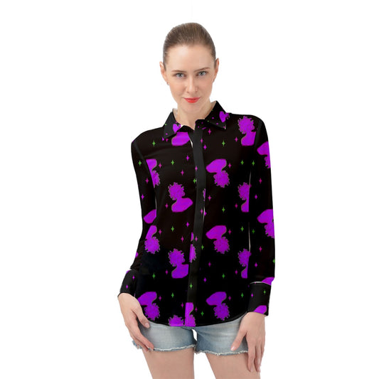 Medusa Long Sleeve Chiffon Shirt