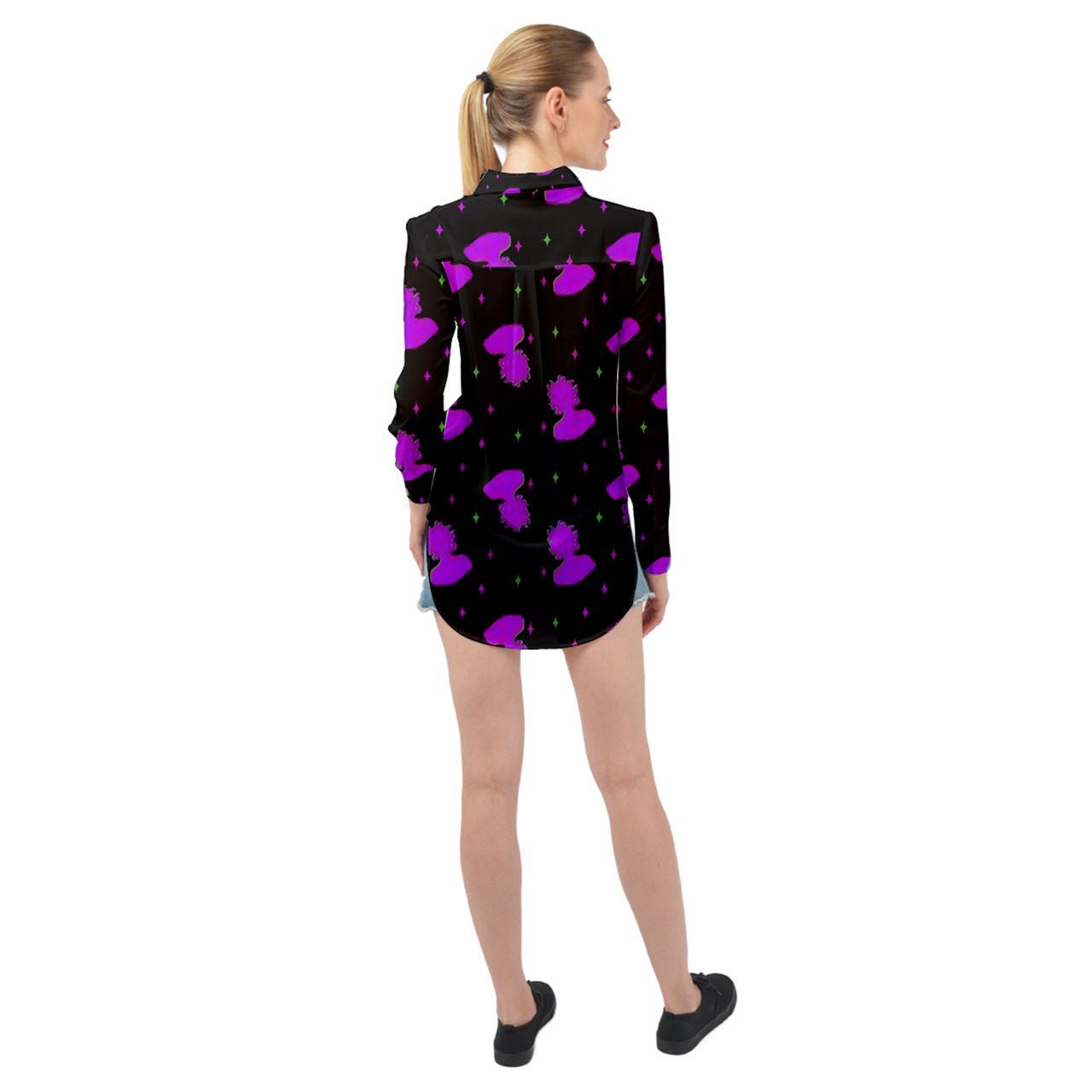 Medusa Long Sleeve Chiffon Shirt