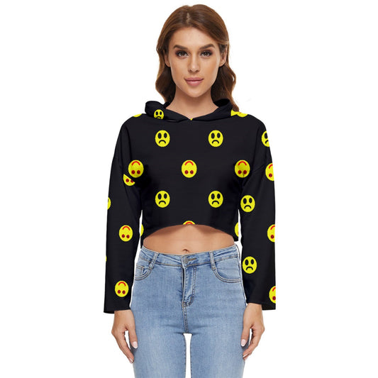 Twisted Smiley dark Lightweight Cropped Hoodie