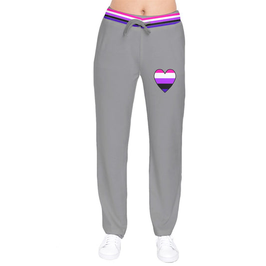 DL Gfluid Flag Heart Velvet Sweat Pants
