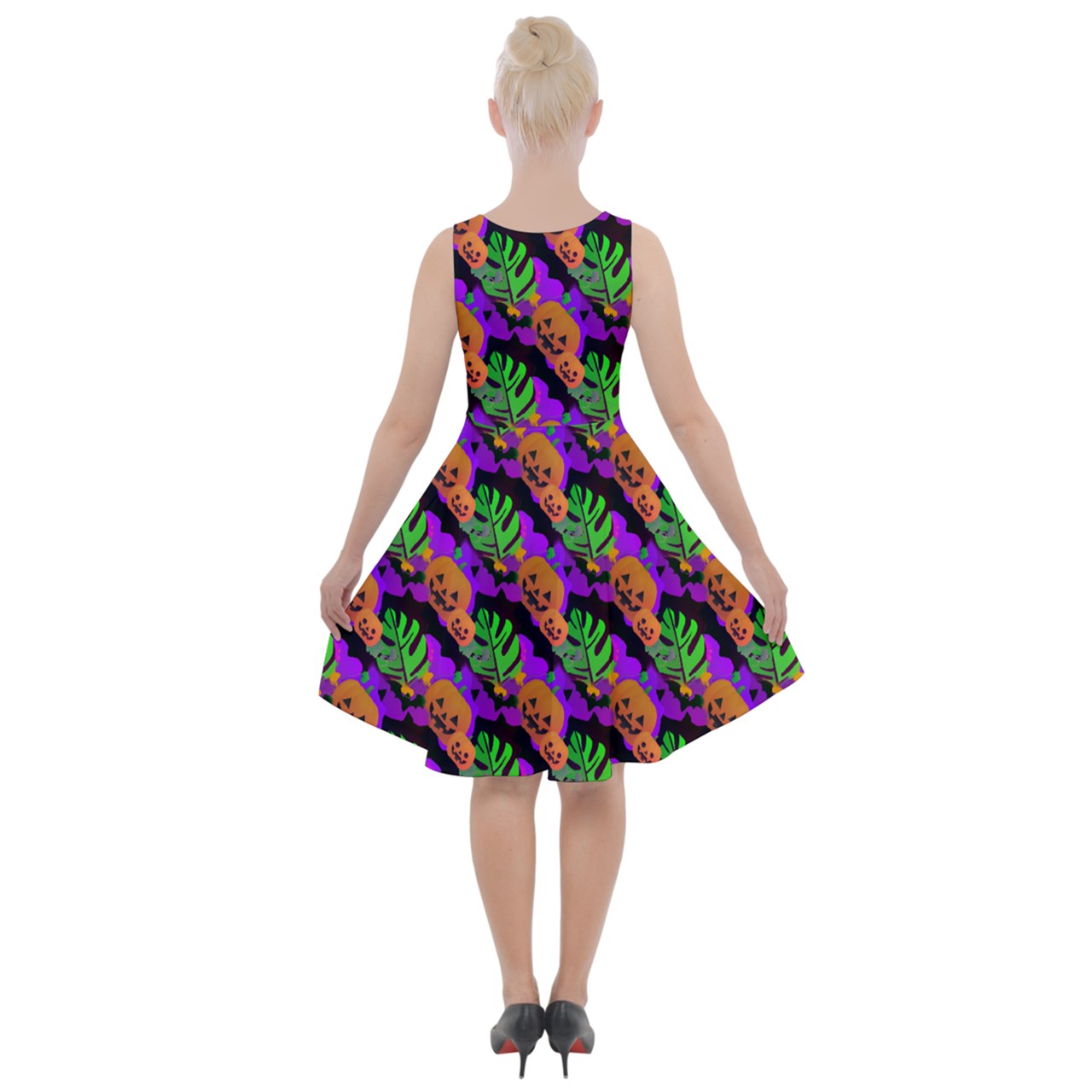 Pumpkin In The Clouds' Knee Length Skater Dress With Pockets