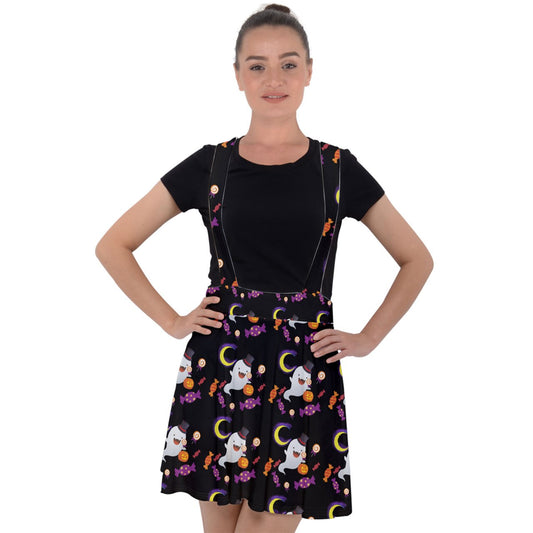 Sugar Rush Spook Velvet Suspender Skater Skirt