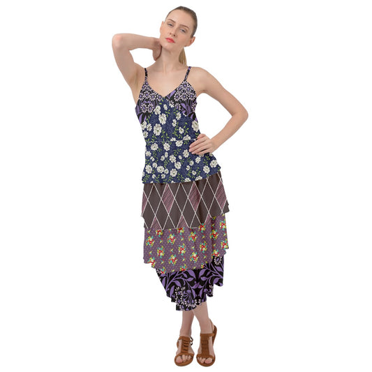 Cottagecore Dark Layered Bottom Dress