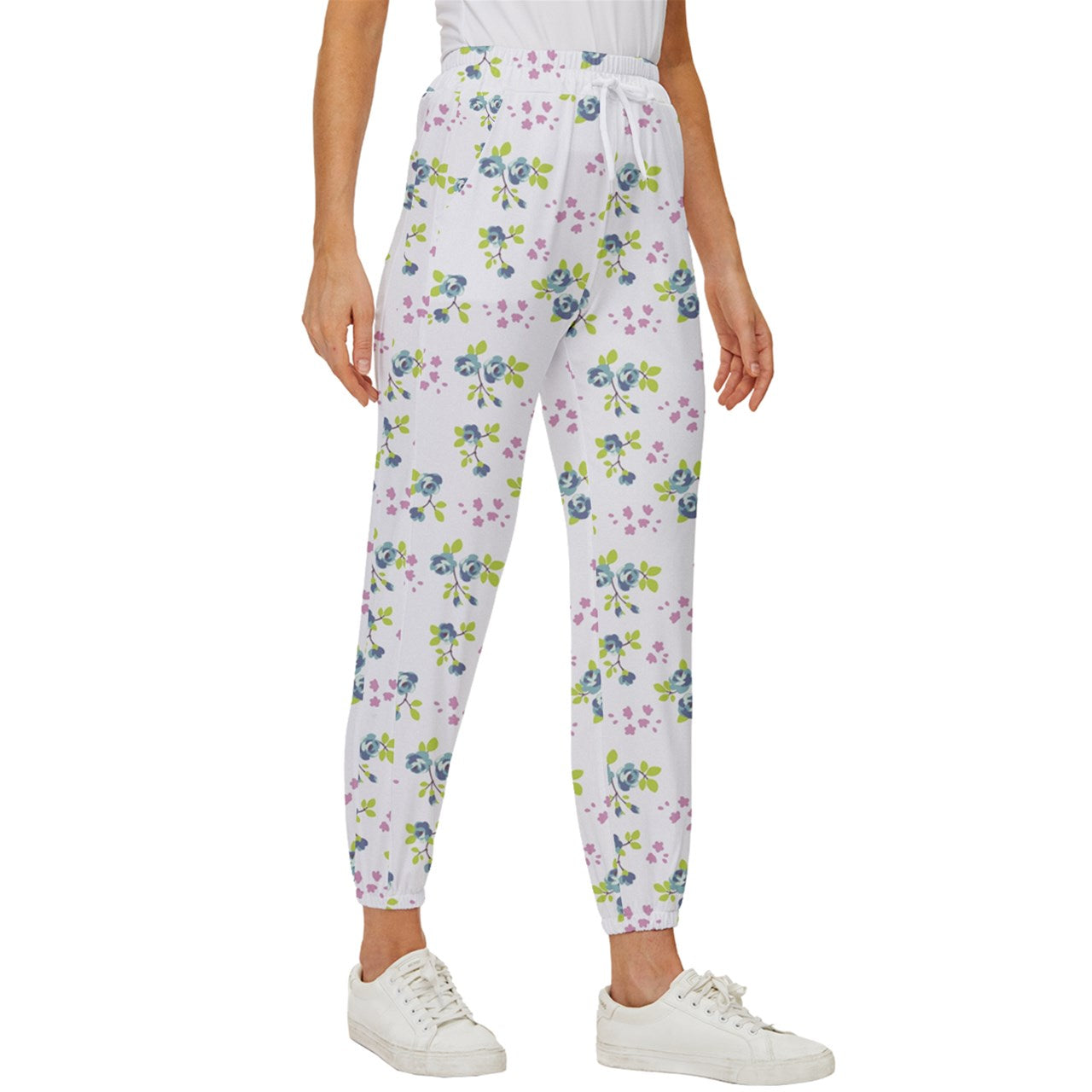 Powder Blue Bell Cropped Drawstring Pants