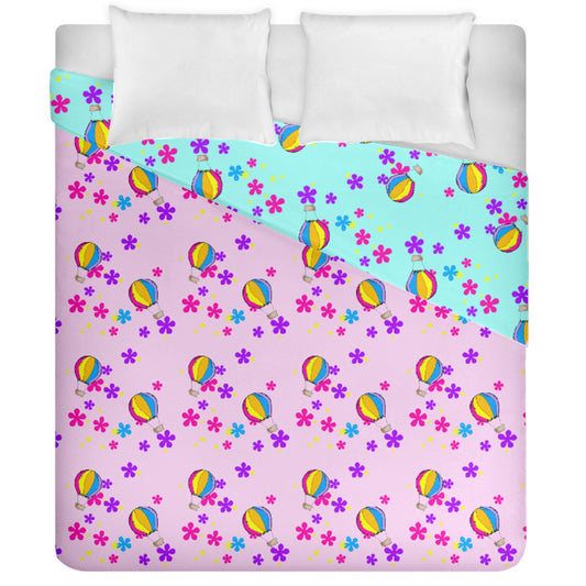 Blueberry Balloon Sky Duvet Cover Double Side (California King Size)