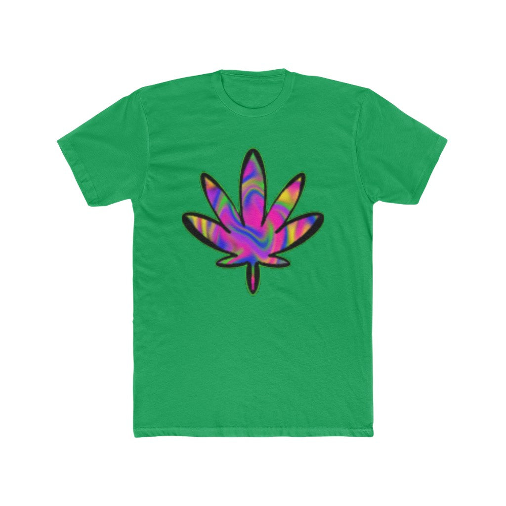 pixel peace leaf Cotton Crew Tee