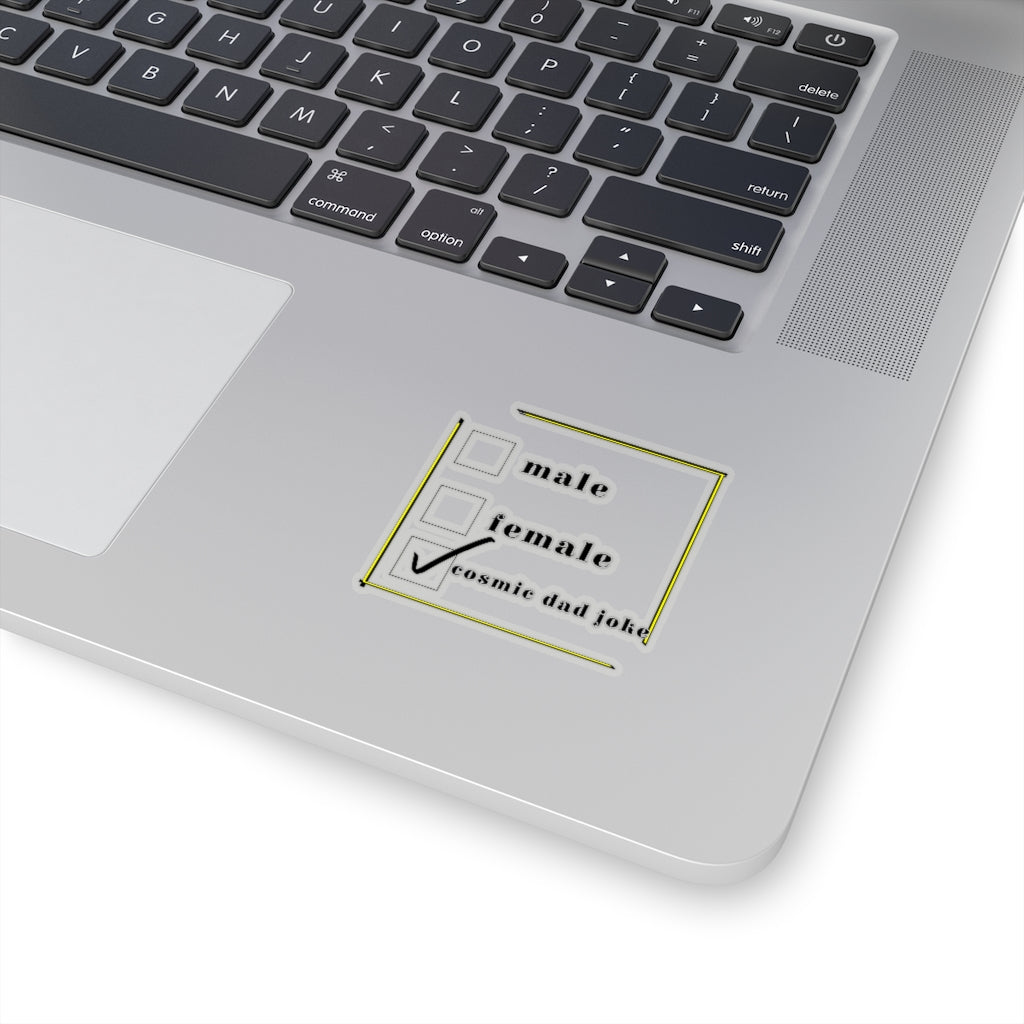 cosmic dad joke check note Kiss-Cut Stickers