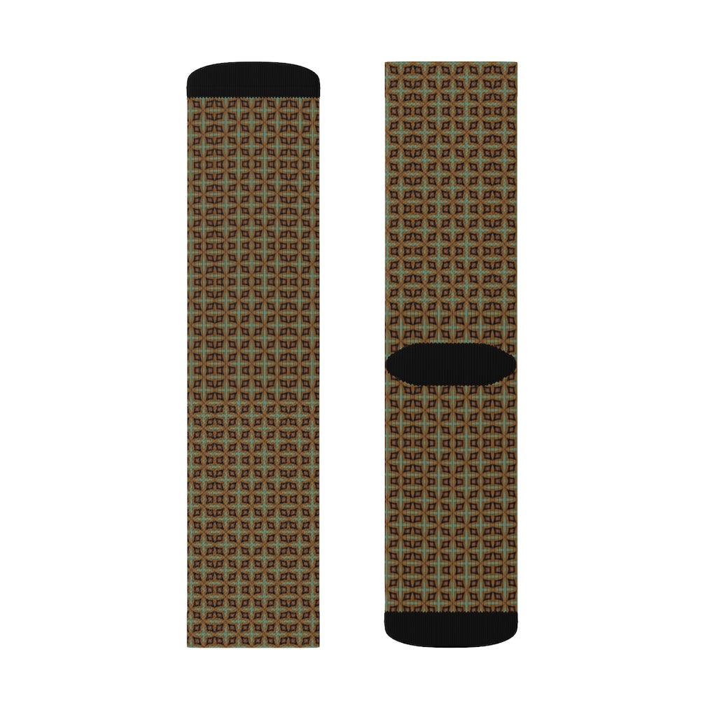 Green Diamond Patterned Sublimation Socks