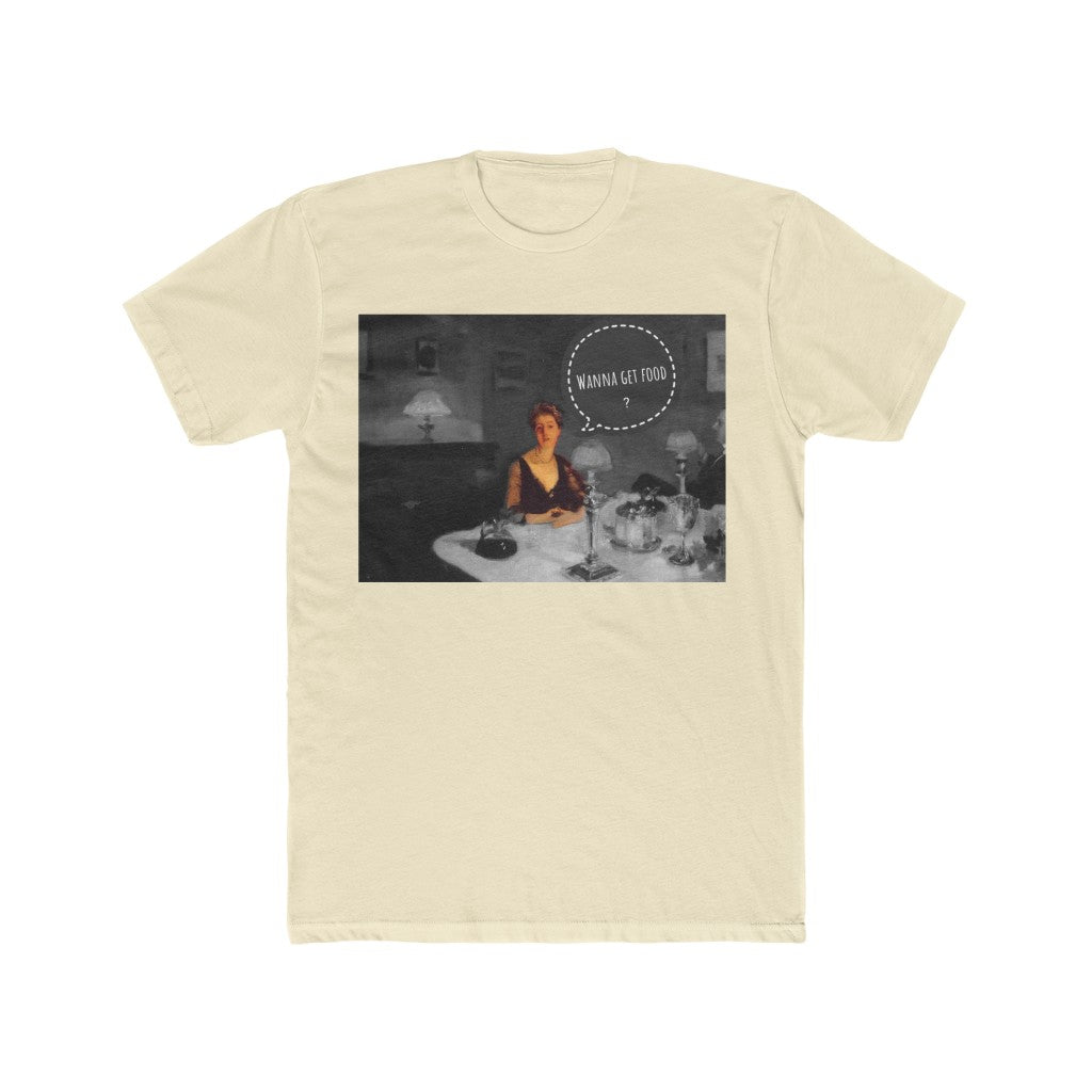 Wanna Get Food? chat bubble Cotton Crew Tee