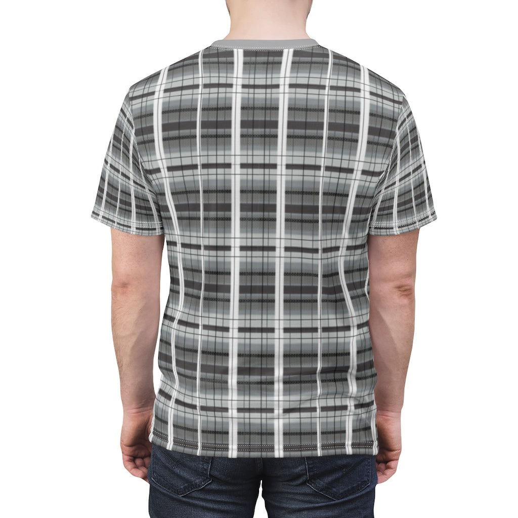 grey academia plaid tee