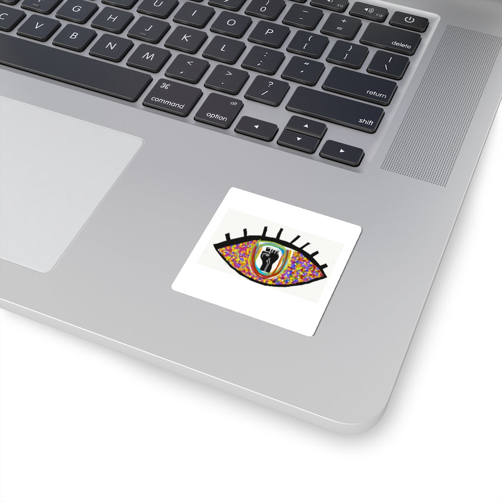 black lives matter eye on white Kiss-Cut Stickers