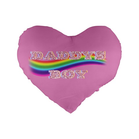 daddys boy pink 16" Premium Heart Shape Cushion