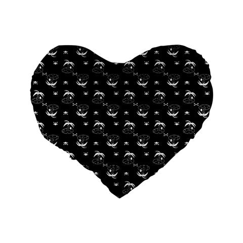 palm and skull Standard 16" Premium Flano Heart Shape Cushion