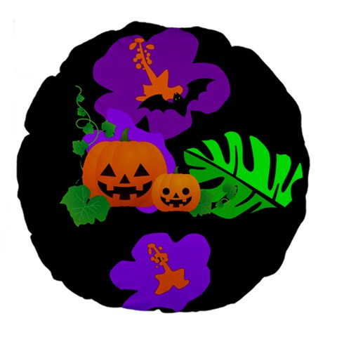 Tropical Jack-O Large 18" Premium Flano Round Cushion