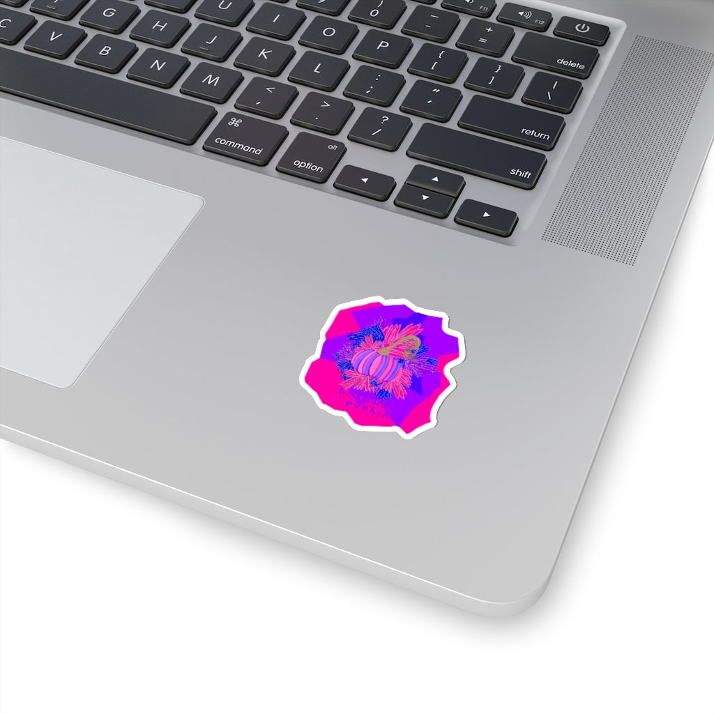 bisexual flag pumpkin Kiss-Cut Stickers