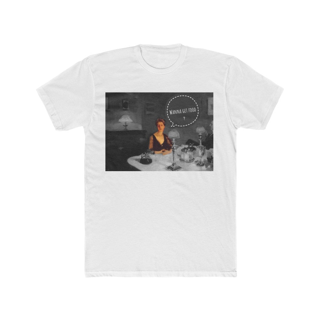 Wanna Get Food? chat bubble Cotton Crew Tee