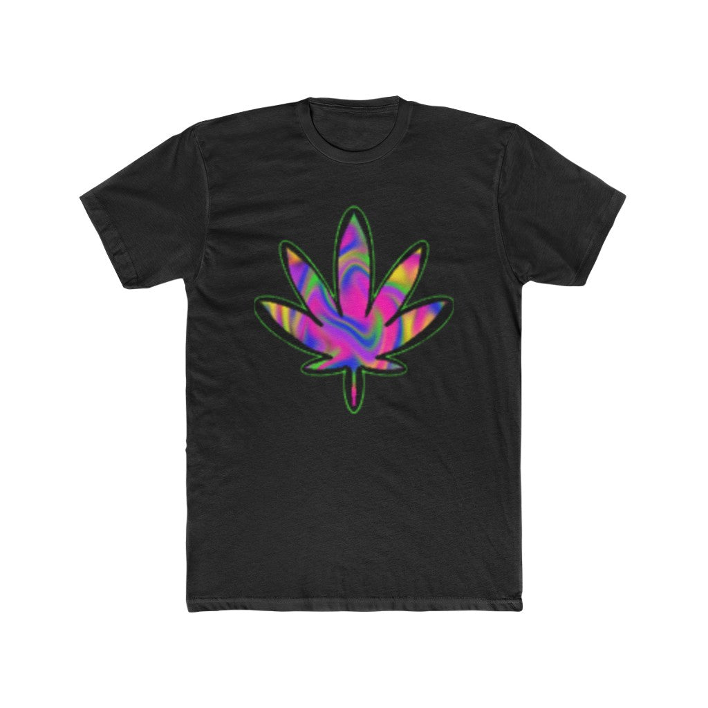 pixel peace leaf Cotton Crew Tee