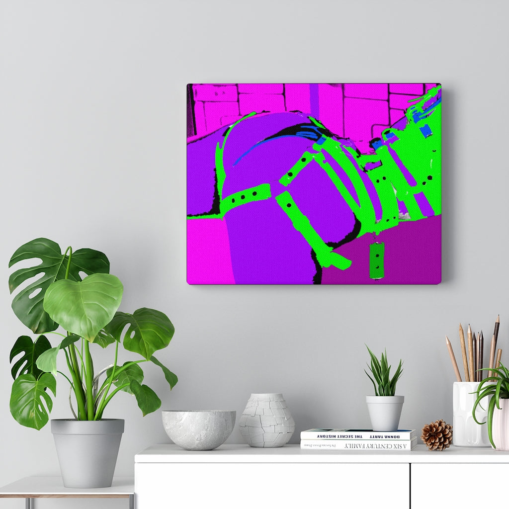 Purple Straps Stretched Canvas