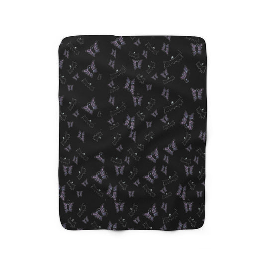 butterflies and bats Sherpa Fleece Blanket