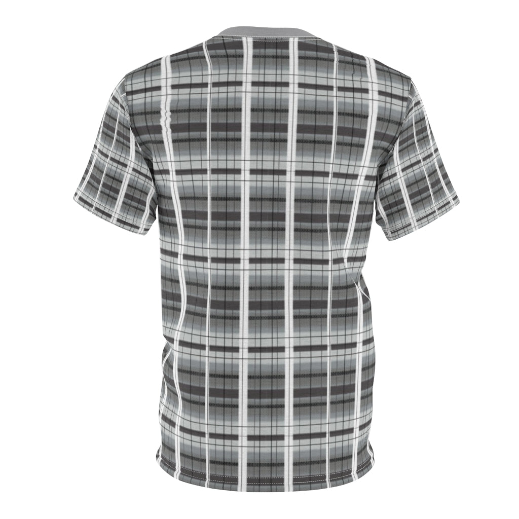 grey academia plaid tee