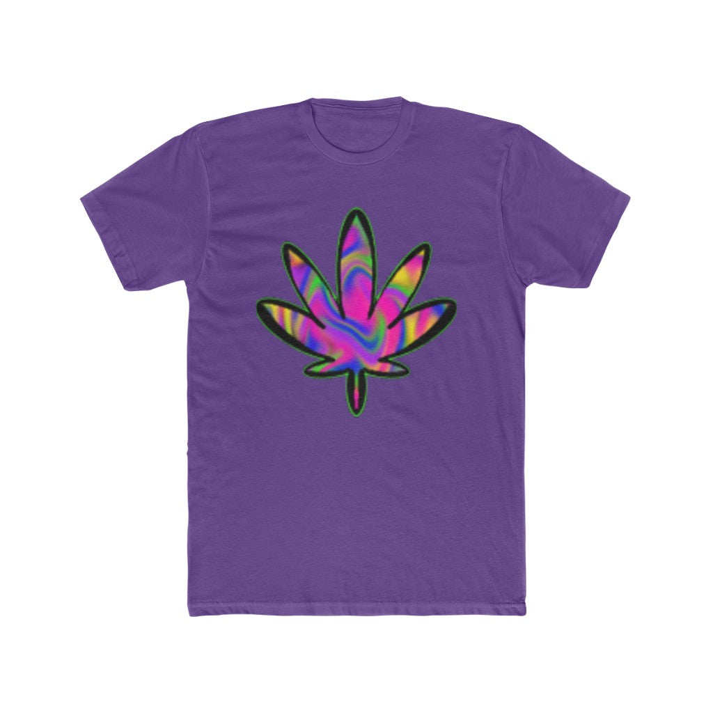 pixel peace leaf Cotton Crew Tee