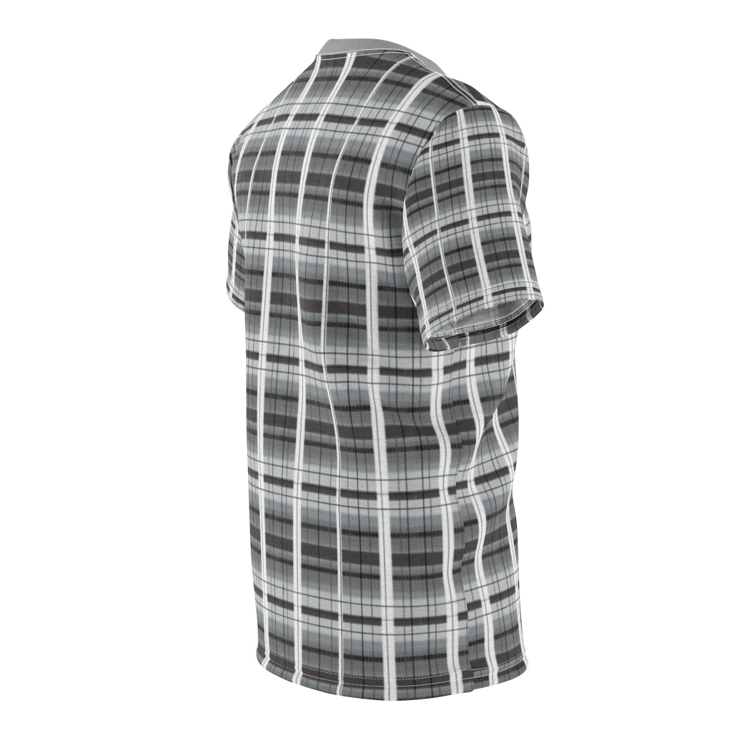 grey academia plaid tee
