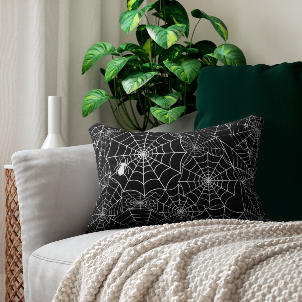 Black Web Chilling Spun Poly Pillow