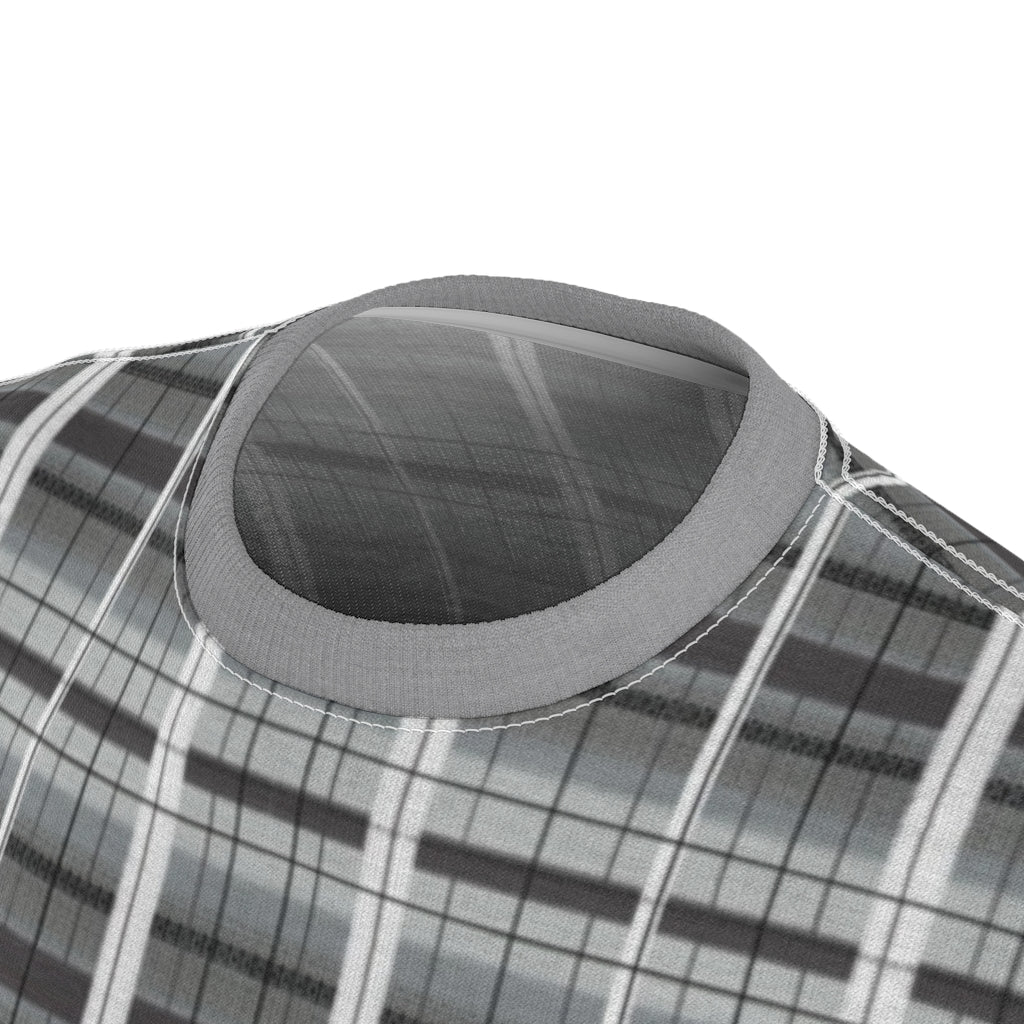 grey academia plaid tee