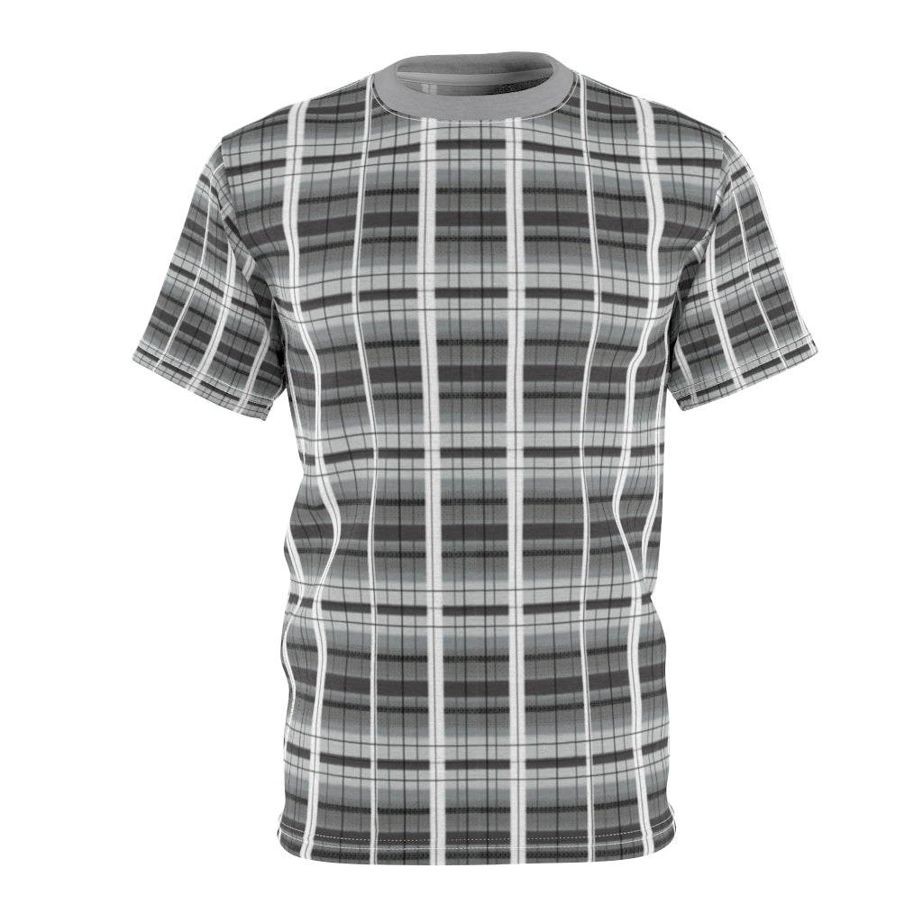 grey academia plaid tee