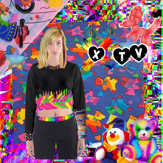rainbow drip Cropped Sweatshirt