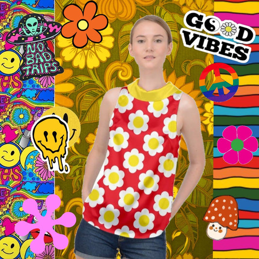 eggflower mod High Neck Satin Top