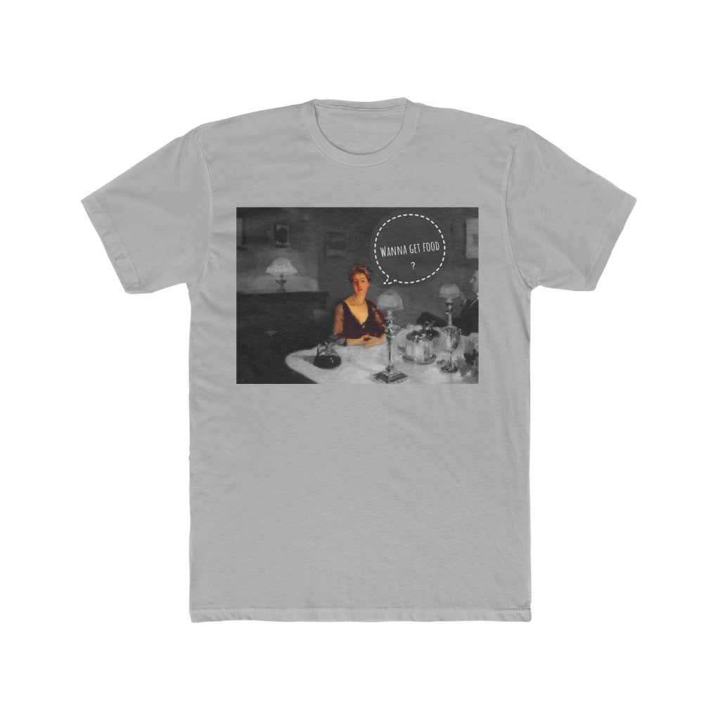 Wanna Get Food? chat bubble Cotton Crew Tee