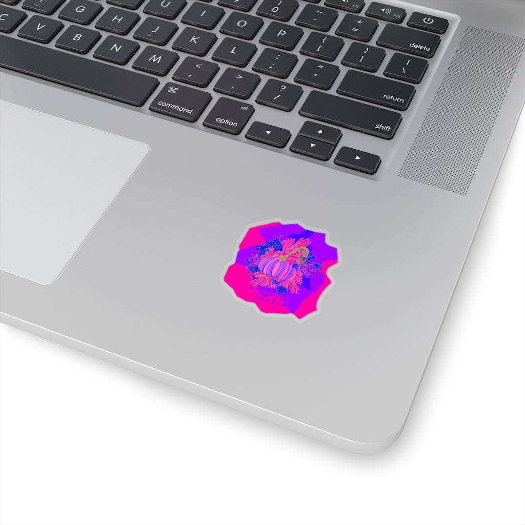 bisexual flag pumpkin Kiss-Cut Stickers