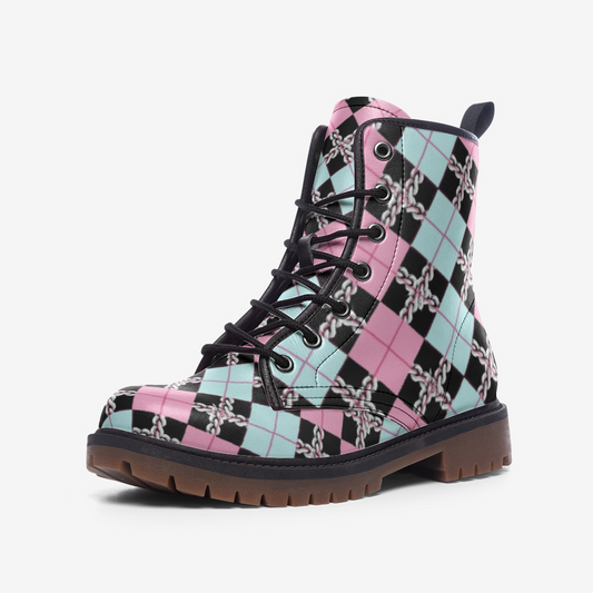 Trans Flag Argyle Leather Lightweight boots MT