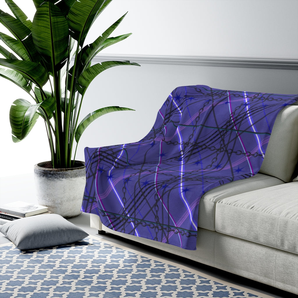 purple plaid Velveteen Plush Blanket